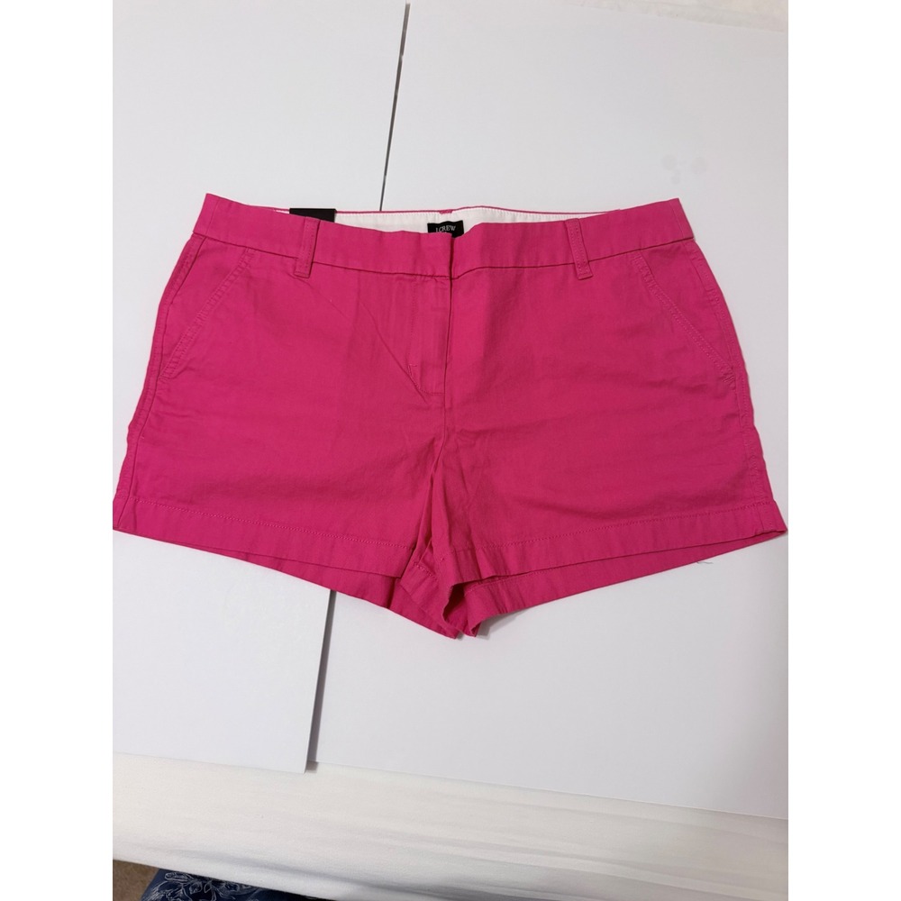 J.Crew Womens Chino Shorts 3.5 Inch Bright Pink H5616 Size 14 NWT